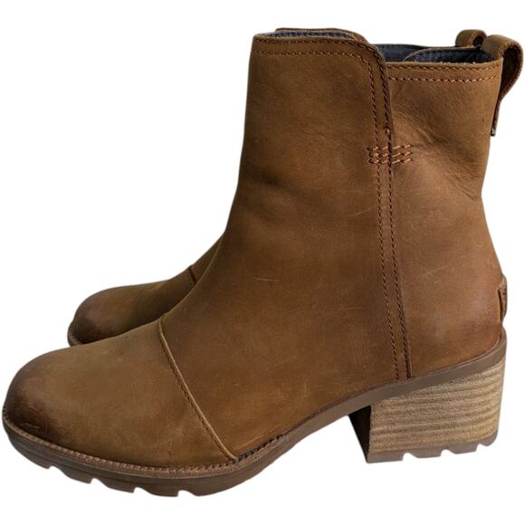 Sorel Cate Chelsea Ankle Booties Womens 6.5 Brown Nubuck Leather Boots NL3917-22 - Picture 5 of 12